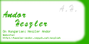 andor heszler business card